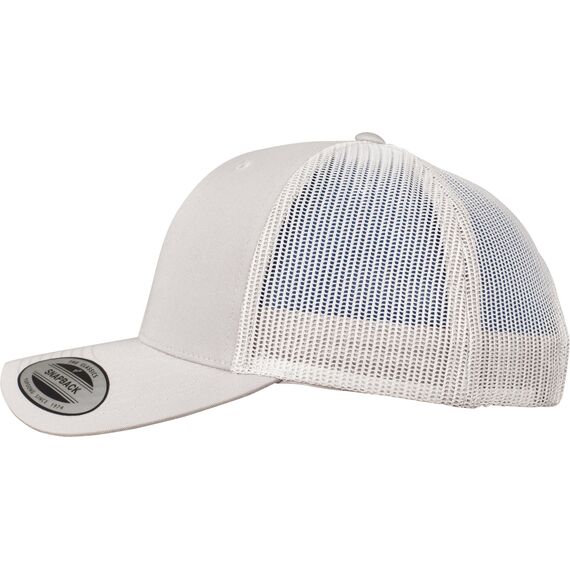 Flexfit Unisex Retro Trucker Cap, Klassische Trucker Cap mit Mesh-Rückseite, one Size, Silver