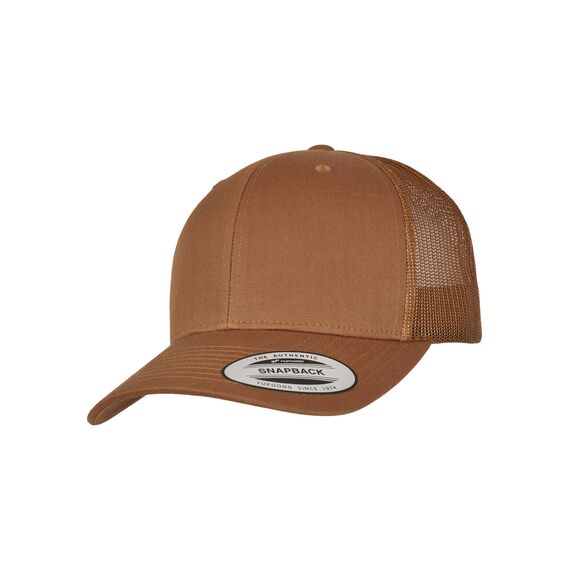 Flexfit Unisex Retro Trucker Cap, Klassische Trucker Cap mit Mesh-Rückseite, one Size, Caramel