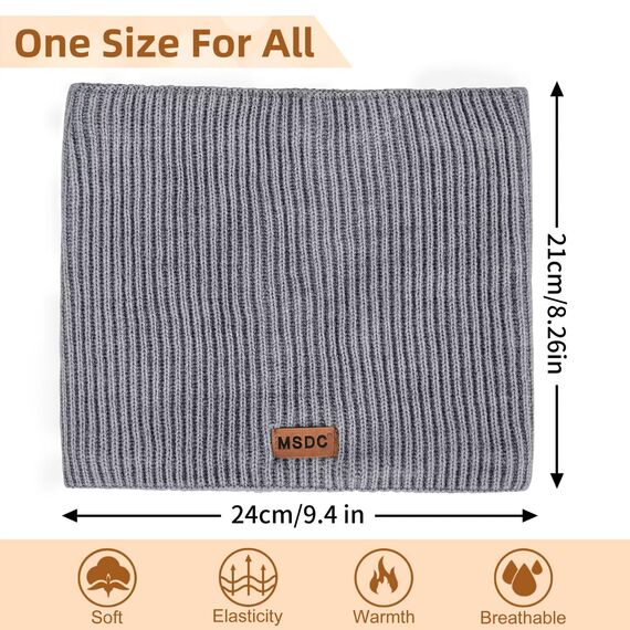 MSDC Schal Herren Winter 3 Stück, Halswärmer Schlauchschal Damen Thermal Dick Warm mit Fleece Gefüttert Kaltes Wetter, Loop Halsschlauch Halstuch Herren Ski-Gesichtsmaskenabdeckung（Schwarz*3 ）