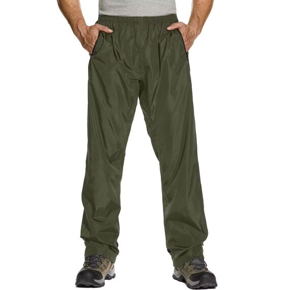 Asfixiado Regenhose Herren Fahrrad Leichte wasserdichte Winddichte Outdoorhose zum Wandern Camping Trekkinghose Motorrad Regenhose(1088 Army green 2XL)