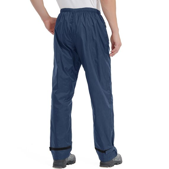 Asfixiado Regenhose Herren Fahrrad Leichte wasserdichte Winddichte Outdoorhose zum Wandern Camping Trekkinghose Motorrad Regenhose(Blau L)