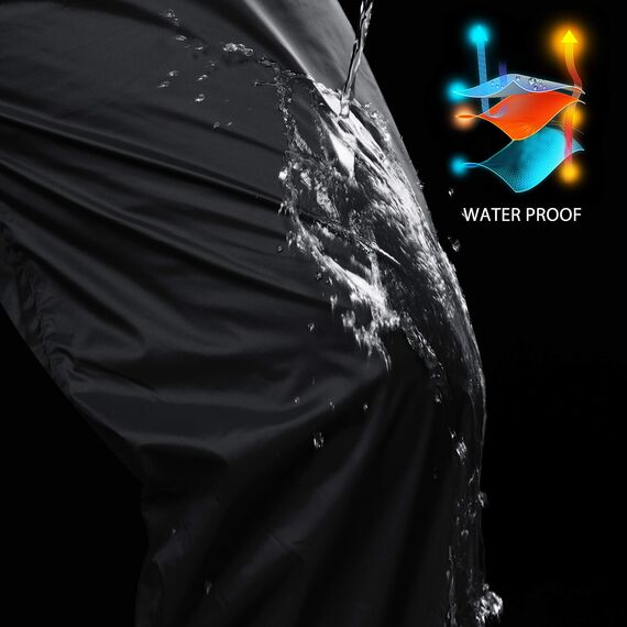 33,000ft wasserdichte Regenhose für Herren Leichte Regenhose Winddichte Outdoorhose zum Wandern Camping Golf Schwarz M 32L