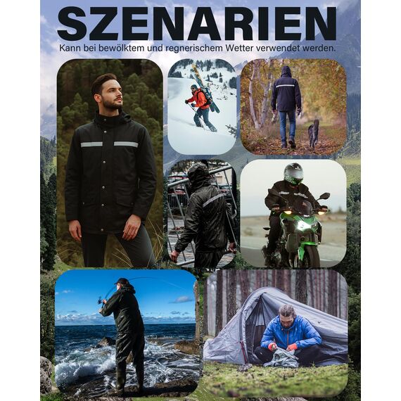 Coutyuyi Herren & Damen Regenanzug Reflektierender 100% Wasserdichter Anzug Outdoor Regenmantel Winddicht Regenjacke （XXL, Gelb）