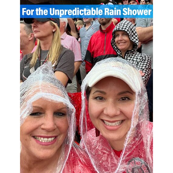 Henrycares 6 Stück Einweg Regenponcho Damen Herren, Durchsichtig Regencape Regenschutz mit Tunnelzug Kapuze und Elastische Manschette,Wasserdicht