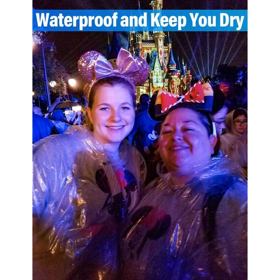 Henrycares 6 Stück Einweg Regenponcho Damen Herren, Durchsichtig Regencape Regenschutz mit Tunnelzug Kapuze und Elastische Manschette,Wasserdicht