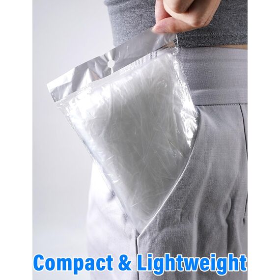 Henrycares 6 Stück Einweg Regenponcho Damen Herren, Durchsichtig Regencape Regenschutz mit Tunnelzug Kapuze und Elastische Manschette