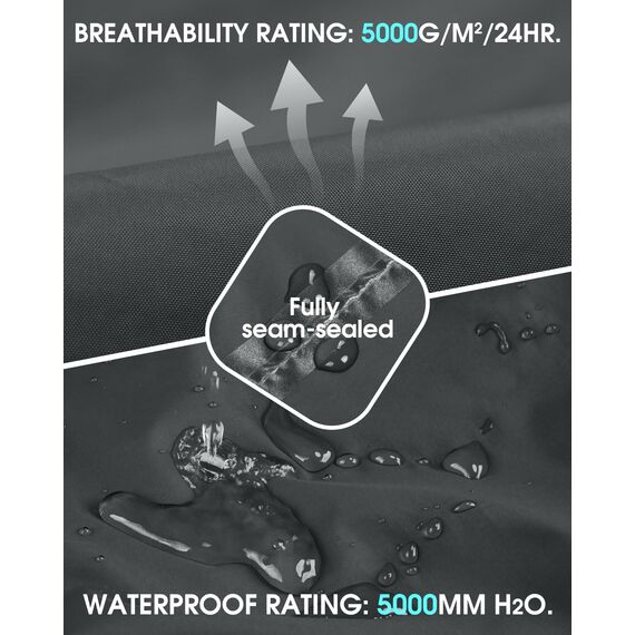 33,000ft Packbare Regenhose Herren Wasserdicht Leichte Fahrrad Überziehhose Winddicht Reflektierende Wanderhose zum Golf Outdoor Angeln Mittelgrau XL 30 Inch