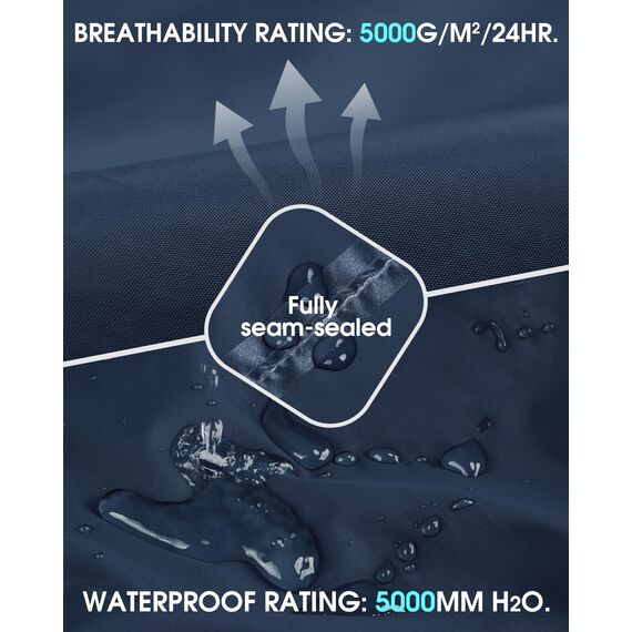 33,000ft Packbare Regenhose Herren Wasserdicht Leichte Fahrrad Überziehhose Winddicht Reflektierende Wanderhose zum Golf Outdoor Angeln Dunkelblau S