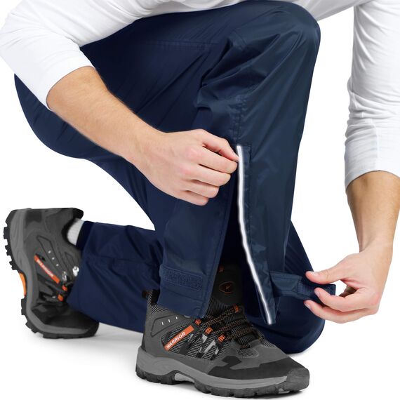 33,000ft wasserdichte Regenhose für Herren Leichte Regenhose Winddichte Outdoorhose zum Wandern Camping Golf Blau S 32L