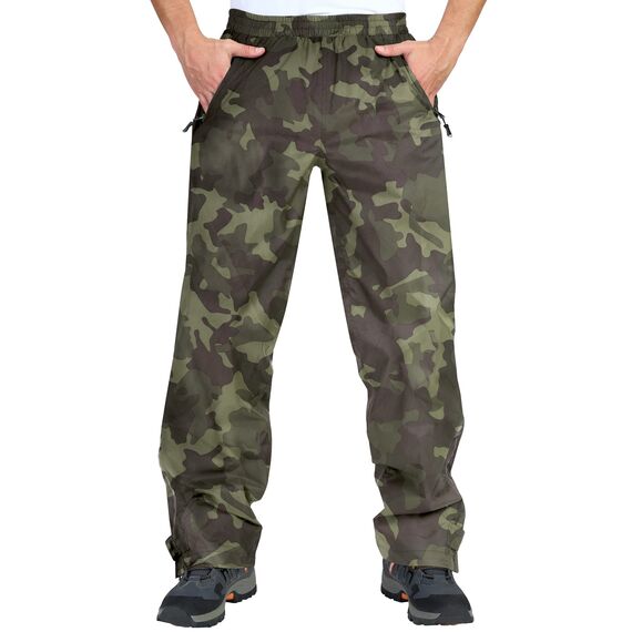 33,000ft wasserdichte Regenhose für Herren Leichte Regenhose Winddichte Outdoorhose zum Wandern Camping Golf Jagdtarnung M /32L