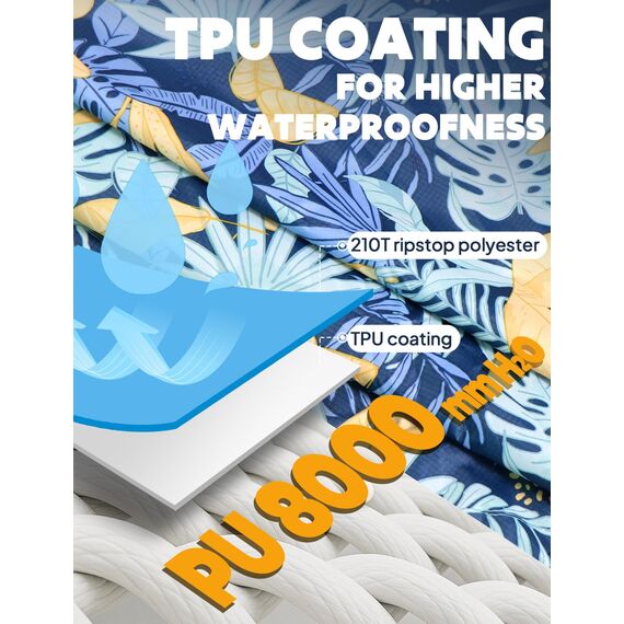 ANYOO Leichter Wasserdichter Regenponcho Herren und Damen Regenjacken Ripstop Atmungsaktiver Mehrzweck Regenmantel mit Kapuze für Outdoor Wandern Camping Angeln, Pflanzen, Einheitsgröße