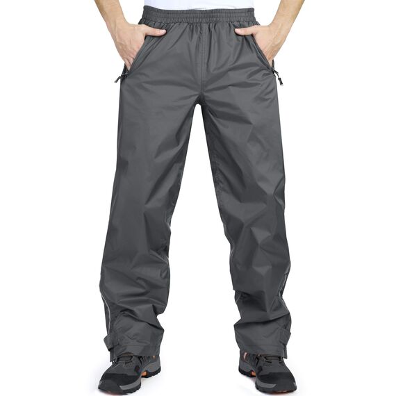 33,000ft wasserdichte Regenhose für Herren Leichte Regenhose Winddichte Outdoorhose zum Wandern Camping Golf Grau S /28L