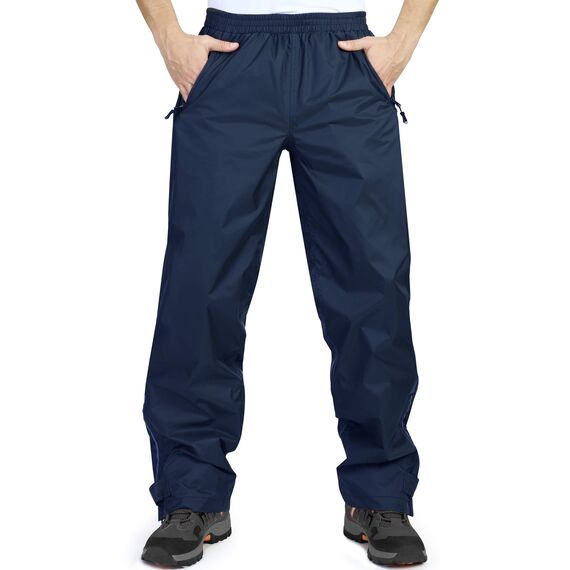 33,000ft wasserdichte Regenhose für Herren Leichte Regenhose Winddichte Outdoorhose zum Wandern Camping Golf Blau S 34L