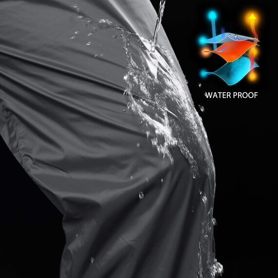 33,000ft wasserdichte Regenhose für Herren Leichte Regenhose Winddichte Outdoorhose zum Wandern Camping Golf Grau XL 34L
