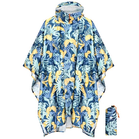 ANYOO Leichter Wasserdichter Regenponcho Herren und Damen Regenjacken Ripstop Atmungsaktiver Mehrzweck Regenmantel mit Kapuze für Outdoor Wandern Camping Angeln, Pflanzen, Einheitsgröße