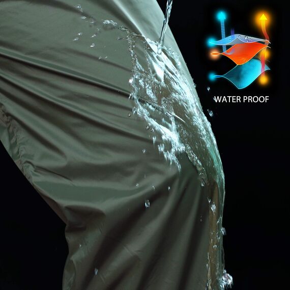 33,000ft wasserdichte Regenhose für Herren Leichte Regenhose Winddichte Outdoorhose zum Wandern Camping Golf Armeegrün XL 30L