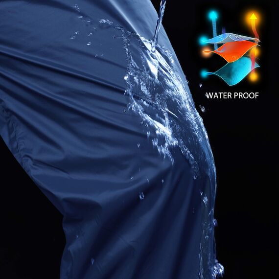 33,000ft wasserdichte Regenhose für Herren Leichte Regenhose Winddichte Outdoorhose zum Wandern Camping Golf Blau L 30L