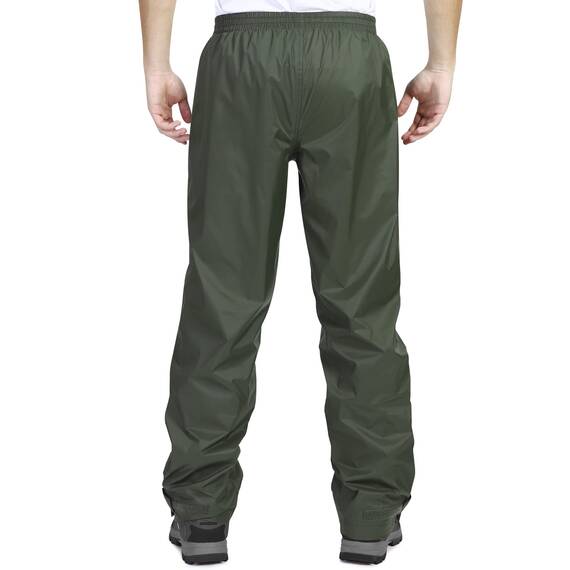 33,000ft Men's Rain Pants, Lightweight Waterproof Rain Over Pants, Windproof Outdoor Pants for Hiking, Fishing Army Green