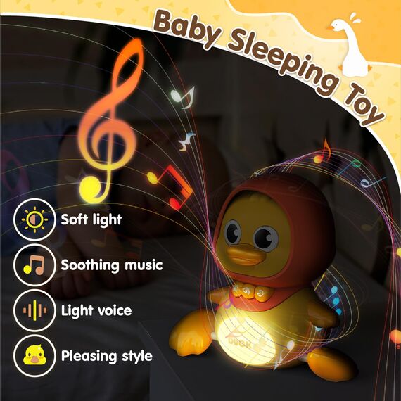 Gofimyee Musik Enten Spielzeug, Baby Spielzeug für 1, 2 und 3-Jahre alte Kinder, Early Education Sound Spielzeug mit Lullaby, einschließlich Einer großen Ente, Zwei kleine Enten und Batterien