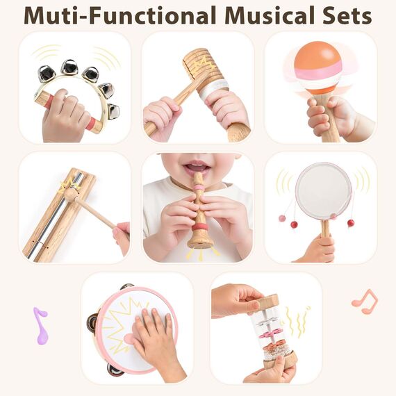 Baby Musikinstrumente Kinder Schlagzeug Trommel Montessori Spielzeug Ab 3 Jahre Musikinstrumente Kinder Ab 3 Jahre Holzspielzeug Baby Geschenk 2 3 4 Jahr mädchen