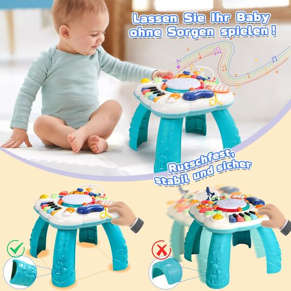 Spielzeug Ab 1 Jahr - Baby Spielzeug 6 in 1 Spieltisch Kinderspielzeug ab 1 2 Jahre 9 Monate Weihnachten Geschenke Ostergeschenke ab 1 Jahr Kinder Mädchen Jungen Spiel Baby Dj Pult Musikspielzeug