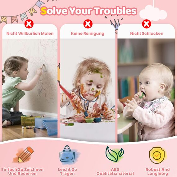 Kikidex Kleinkinder Spielzeug Alter 1-3, Magnetisch Zaubertafel, Mädchen Spielzeug für 1-2 Jahre, Magic Painting Board Lernspielzeug für 1 2 3 Jahre Baby Kinder, Geburtstag Geschenk (Violett)