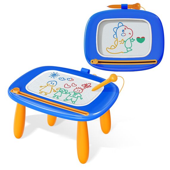 Kikidex Kleinkinder Spielzeug Alter 1-3, Magnetisch Zaubertafel, Mädchen Spielzeug für 1-2 Jahre, Magic Painting Board Lernspielzeug für 1 2 3 Jahre Baby Kinder, Geburtstag Geschenk (Dunkel Blau)