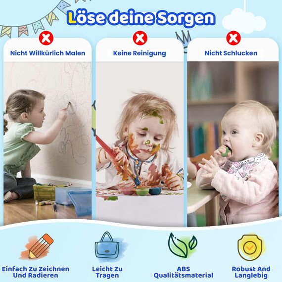 Kikidex Kleinkinder Spielzeug Alter 1-3, Magnetisch Zaubertafel, Mädchen Spielzeug für 1-2 Jahre, Magic Painting Board Lernspielzeug für 1 2 3 Jahre Baby Kinder, Geburtstag Geschenk (Dunkel Blau)
