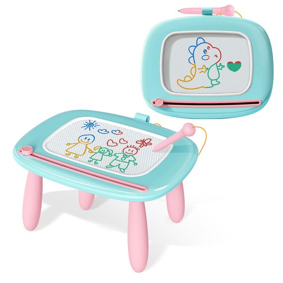 Kikidex Kleinkinder Spielzeug Alter 1-3, Magnetisch Zaubertafel, Mädchen Spielzeug für 1-2 Jahre, Magic Painting Board Lernspielzeug für 1 2 3 Jahre Baby Kinder, Geburtstag Geschenk(Mint Blau)
