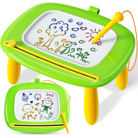Kikidex Kleinkinder Spielzeug Alter 1-3, Magnetisch Zaubertafel, Mädchen Spielzeug für 1-2 Jahre, Magic Painting Board Lernspielzeug für 1 2 3 Jahre Baby Kinder, Geburtstag Geschenk (Grün)