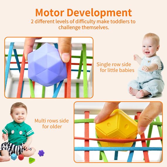 Mailesi Montessori Baby Spielzeug ab 1 Jahr, Motorikspielzeug Feinmotorische Fähigkeiten Vorschule Lerngeschenk, 9 Stück Bunte Formsortierer für Kleinkinder Mädchen Junge 1 2 3 Jahre alt