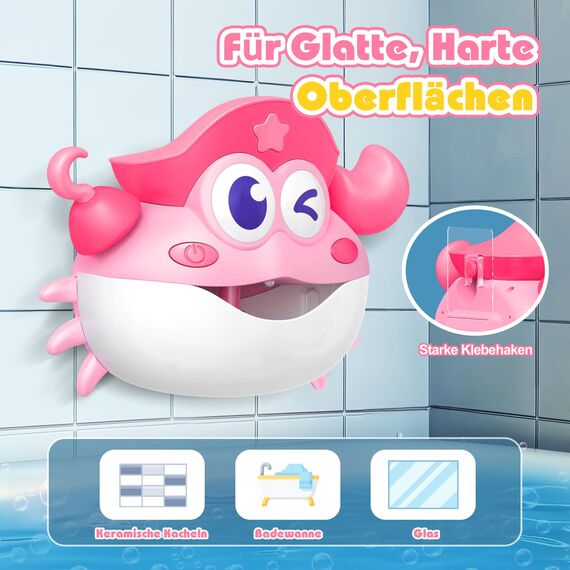iKidiki Badespielzeug Baby Spielzeug ab 1 2 3 4 5 Jahre Mädchen, Geschenk 1-5 Jahre Mädchen Badewannenspielzeug ab 1-5 Jahr Schaummaschine Badewanne Geburtstagsgeschenk für Mädchens Krabbe Baby