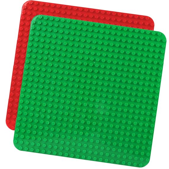 HUYIYI 2 Große Bauplatte Kompatibel mit Allen Großen Marken Platten,38.4 * 38.4cm Classic Grundplatte mit 24 x 24 Noppen für Steine,Konstruktionsspielzeug für Kleinkinder,Mädchen und Jungen, Rot,Grün