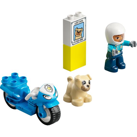 LEGO 10967 DUPLO Polizeimotorrad, Polizei-Spielzeug für Kleinkinder ab 2 Jahre, ideales Motorikspielzeug für Babys, Spielzeug-Motorrad