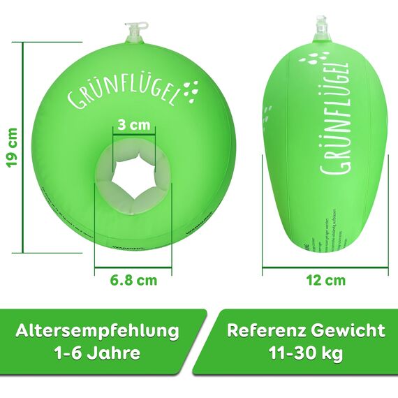 Grünflügel Schwimmflügel ab 1 Jahr - Sicher & Hautfreundlich & Ohne Weichmacher I 11-30 Kg I Oval Swim Schwimmhilfe Baby ab 1 Jahr Kinder 2 Jahre Schwimmflügel Kinder 3-6 Jahre