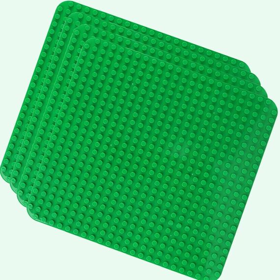 4 Große Bauplatte Kompatibel mit Lego Duplo Platten,38.4 * 38.4cm Classic Grundplatte mit 24 x 24 Noppen für Duplo Steine,Konstruktionsspielzeug für Kleinkinder,Mädchen und Jungen, Grün