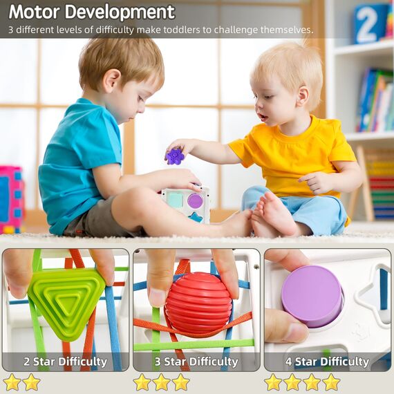Mailesi Montessori Spielzeug ab 1 2 Jahr, Formsortier Würfel Baby Spielzeug für Feinmotorik und Frühes Lernen,Sensorik Spielzeug Geschenke für 1 2 3 Jahre Alte Jungen und Mädchen, Autismus Spielzeug