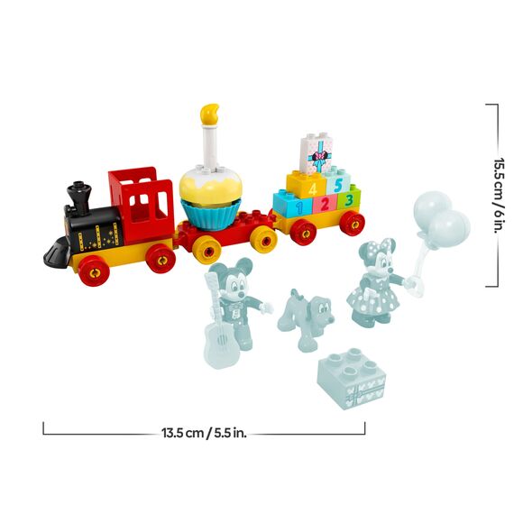LEGO DUPLO | DisneyMickys und Minnies Geburtstagszug - Spielzeug für Kinder ab 2 Jahren – Lernspielzeug für Kleinkinder mit Zahlenbausteinen & 3 Figuren – Geschenkidee für Jungen & Mädchen - 10941