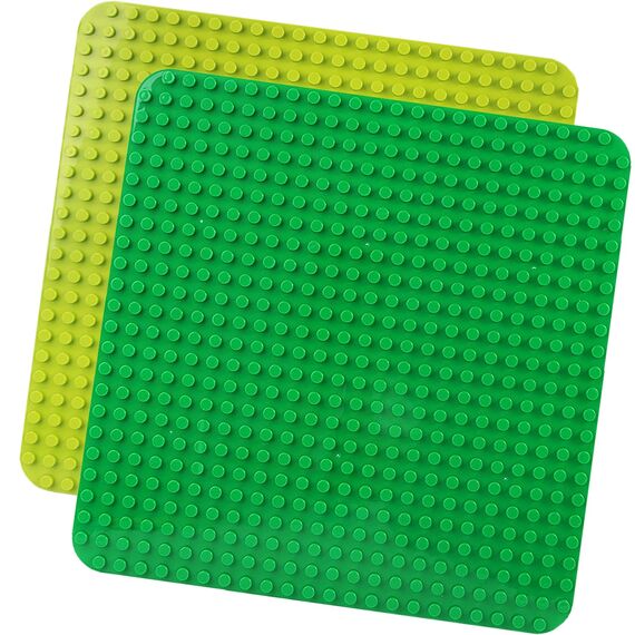 2 Große Bauplatte Kompatibel mit allen Großen Marken Platten,38.4 * 38.4cm Classic Grundplatte mit 24 x 24 Noppen für Steine,Konstruktionsspielzeug für Kleinkinder,Mädchen und Jungen, Grün,Hellgrün