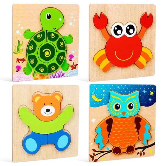 Geschenk 1 2 3 Jahr Mädchen Junge, Holzspielzeug Ab 1 2 3 Jahren Baby, Holzpuzzle Babyspielzeug Ab 1 2 Jahr Kinder Junge Mädchen Motorikspielzeug Kinder Ab 1 2 Jahr Montessori Vorschule Lernspielzeug