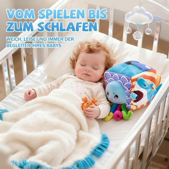 SAIMAND Baby Spielzeug 6-12 Monate – Überraschungs-Entwicklungsbox mit Meerestieren, Rassel & Spiegel, Sensorisches Montessori Lern- und Motorikspielzeug, Geschenke für Kinder 1 2 3 Jahre