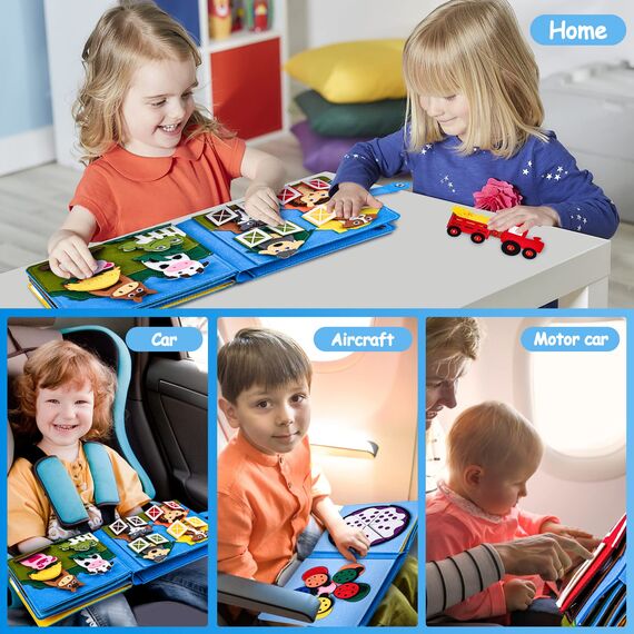 Quiet Book® | 3D Filz Beschäftigungsbuch Pädagogisches Sensorisches Spielzeug | Vorschulkinder Lernen Spielzeug Busy Book | Bush Board für Kleinkinder | Aktivitätstafel für Vorschule für 1-6 Jährige