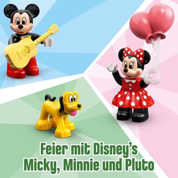 LEGO DUPLO | DisneyMickys und Minnies Geburtstagszug - Spielzeug für Kinder ab 2 Jahren – Lernspielzeug für Kleinkinder mit Zahlenbausteinen & 3 Figuren – Geschenkidee für Jungen & Mädchen - 10941