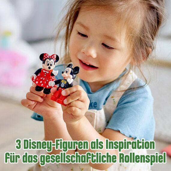 LEGO DUPLO | DisneyMickys und Minnies Geburtstagszug - Spielzeug für Kinder ab 2 Jahren – Lernspielzeug für Kleinkinder mit Zahlenbausteinen & 3 Figuren – Geschenkidee für Jungen & Mädchen - 10941