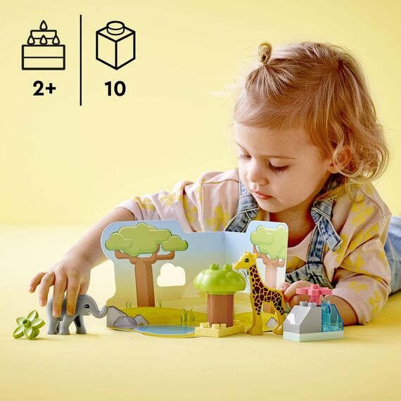 LEGO 10419 DUPLO Town Imkerei und Bienenstöcke, Lernspielzeug für Kleinkinder & DUPLO Wilde Tiere Afrikas, Lernspielzeug für Jungen und Mädchen ab 2 Jahre