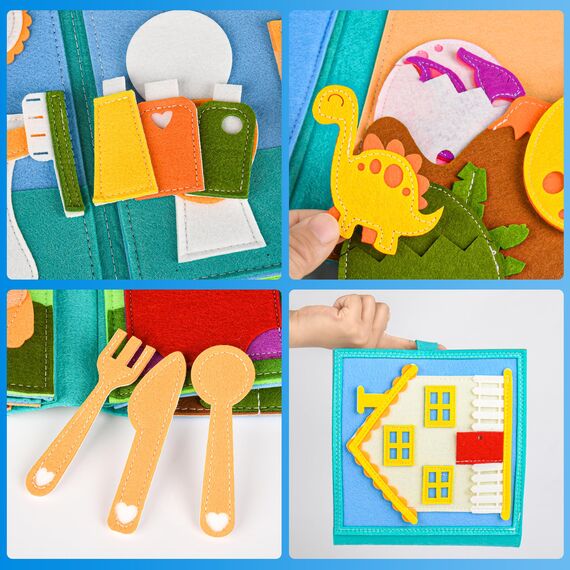 Quiet Book 2 Jahre | Montessori Spielzeug ab 1 Jahre für Motorik Baby | Sensorik Spielzeug ab 1-6 Jahr Geschenk für Mädchen Jungen