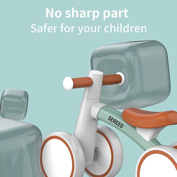SEREED Kinder Laufrad ab 1 Jahr, Lauflernrad Spielzeug für 12-24 Monate Baby, Erstes Fahrrad ohne Pedal mit 4 Rädern für Jungen und Mädchen, Kleinkinder Erste Geburtstag Geschenk, Grün