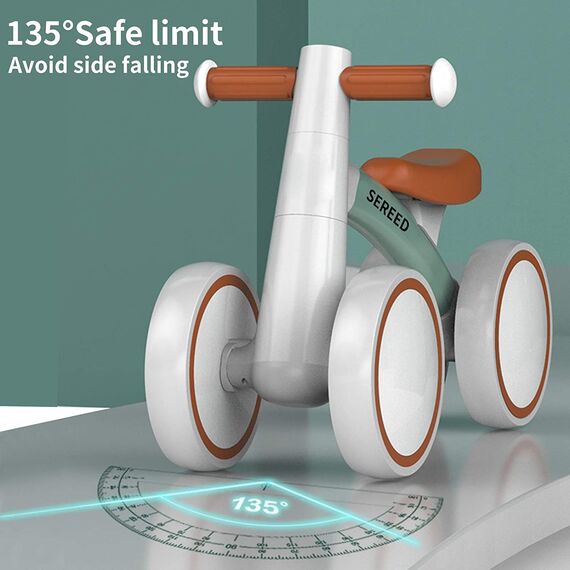 SEREED Kinder Laufrad ab 1 Jahr, Lauflernrad Spielzeug für 12-24 Monate Baby, Erstes Fahrrad ohne Pedal mit 4 Rädern für Jungen und Mädchen, Kleinkinder Erste Geburtstag Geschenk, Grün