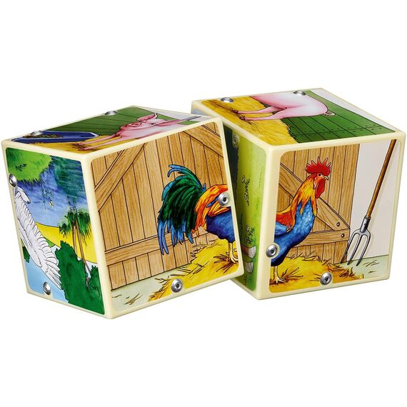 Kosmos 697365 - Soundwürfel Bauernhof, Lernspielzeug mit Geräuschen, für Kinder ab 2 Jahre, Spielzeug für Kleinkinder, Tiergeräusche, Geräusche von Pferd, Kuh, Schaf, Gans, Hahn, Schwein,