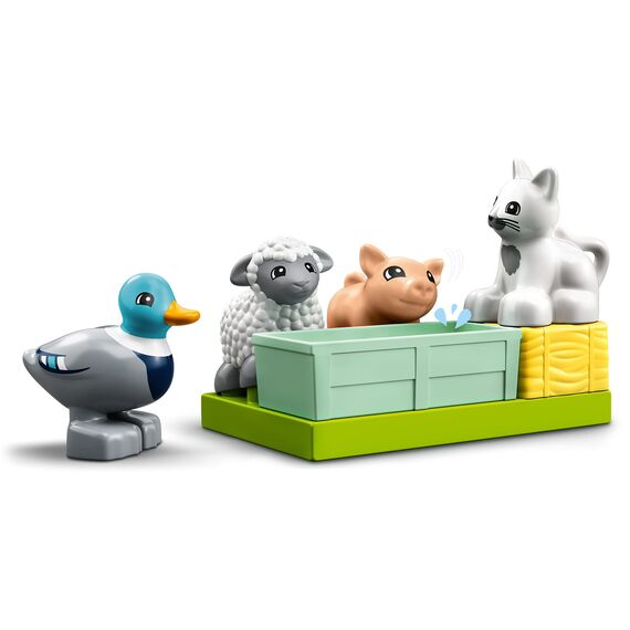 LEGO 10949 DUPLO Tierpflege auf dem Bauernhof Spielzeug für Kleinkinder ab 2 Jahren mit Figuren: Ente, Schwein, Schaf und Katze
